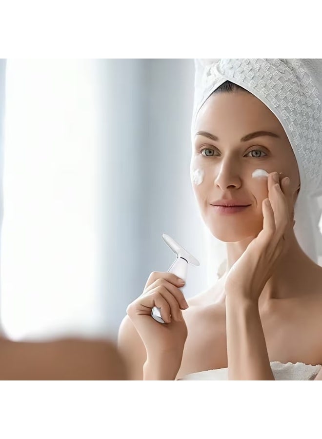 جهاز العلاج بالضوء الأحمر للوجه والرقبة – مدلك وجه ورقبة LED متعدد الوظائف 4×1 بأربع ألوان علاج ضوئي، جهاز نحت وشد البشرة مع الاهتزاز والتسخين، لتحسين مرونة الجلد وشد الوجه والرقبة، تصميم مريح على شكل ذيل الدولفين، قابل للشحن للاستخدام المنزلي اليومي - Image 5